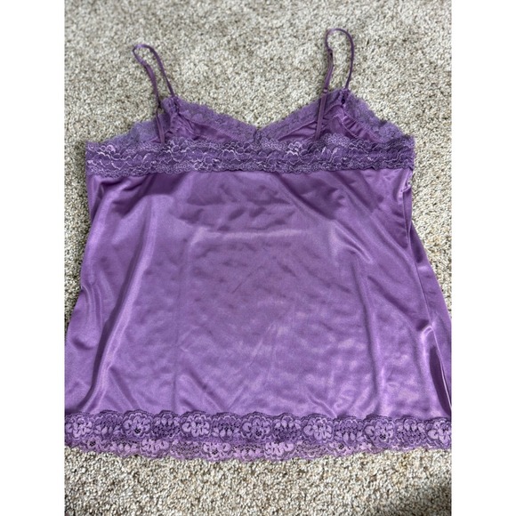 Worthington Purple Lace Trim Cami Top Womens XL Sleeveless sexy Camisole‎ - Picture 2 of 10